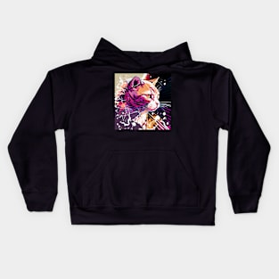 Cat Colorful Illustration Kids Hoodie